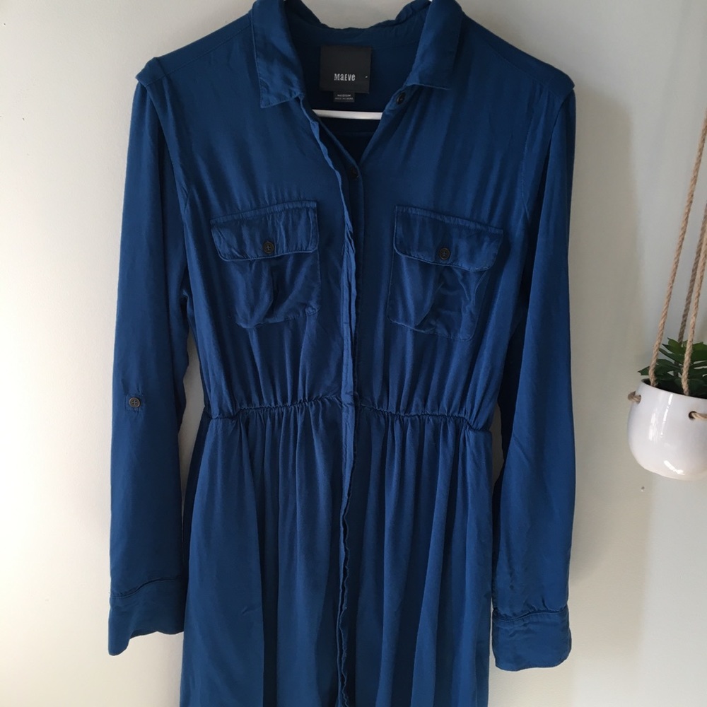 Maeve Anthropologie Button Down Shirt Dress
